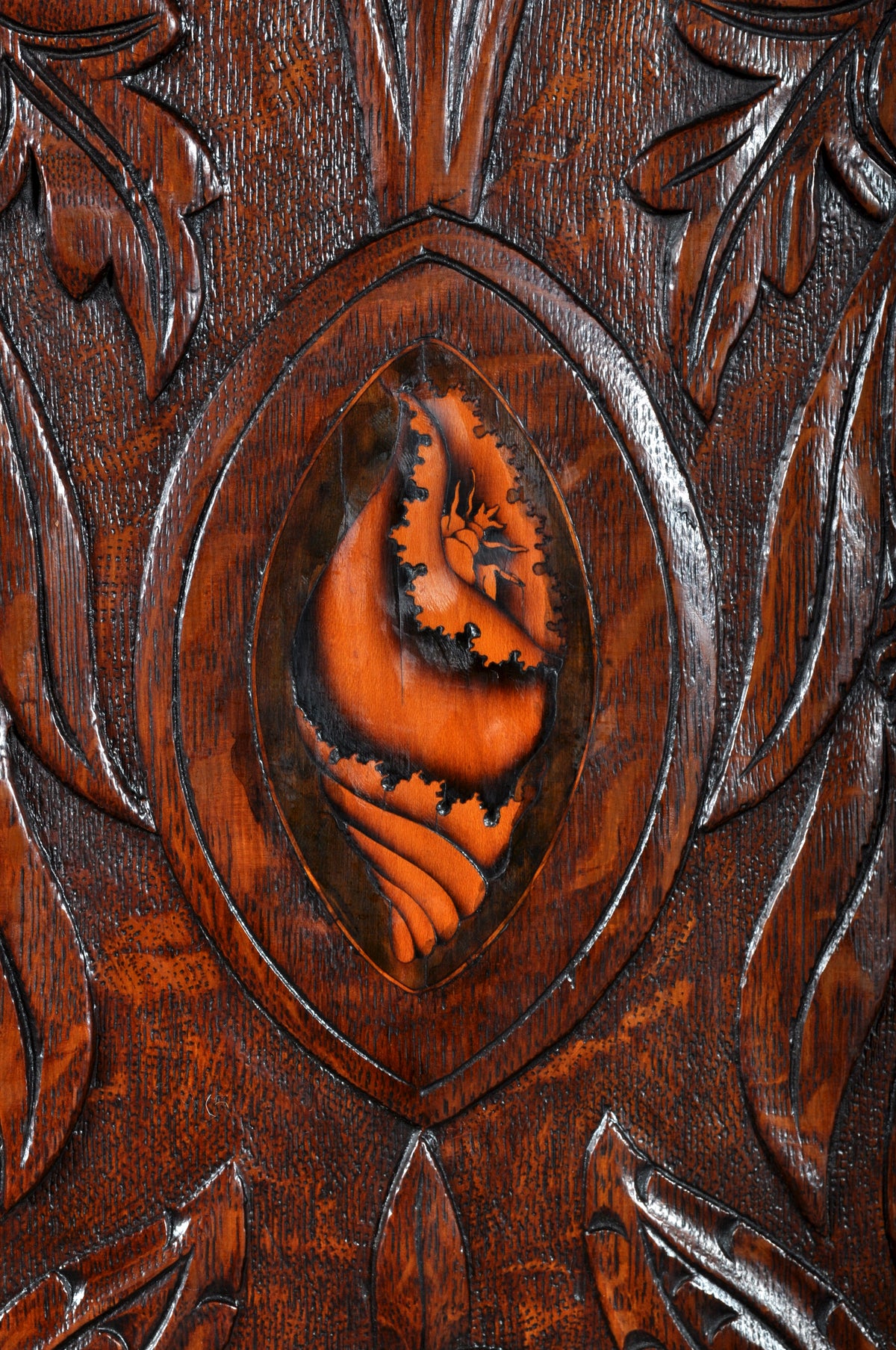 Antique English Georgian Carved Oak Bookcase / Cupboard / Dresser, circa 1750