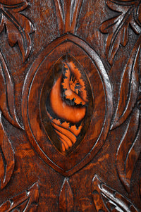 Antique English Georgian Carved Oak Bookcase / Cupboard / Dresser, circa 1750