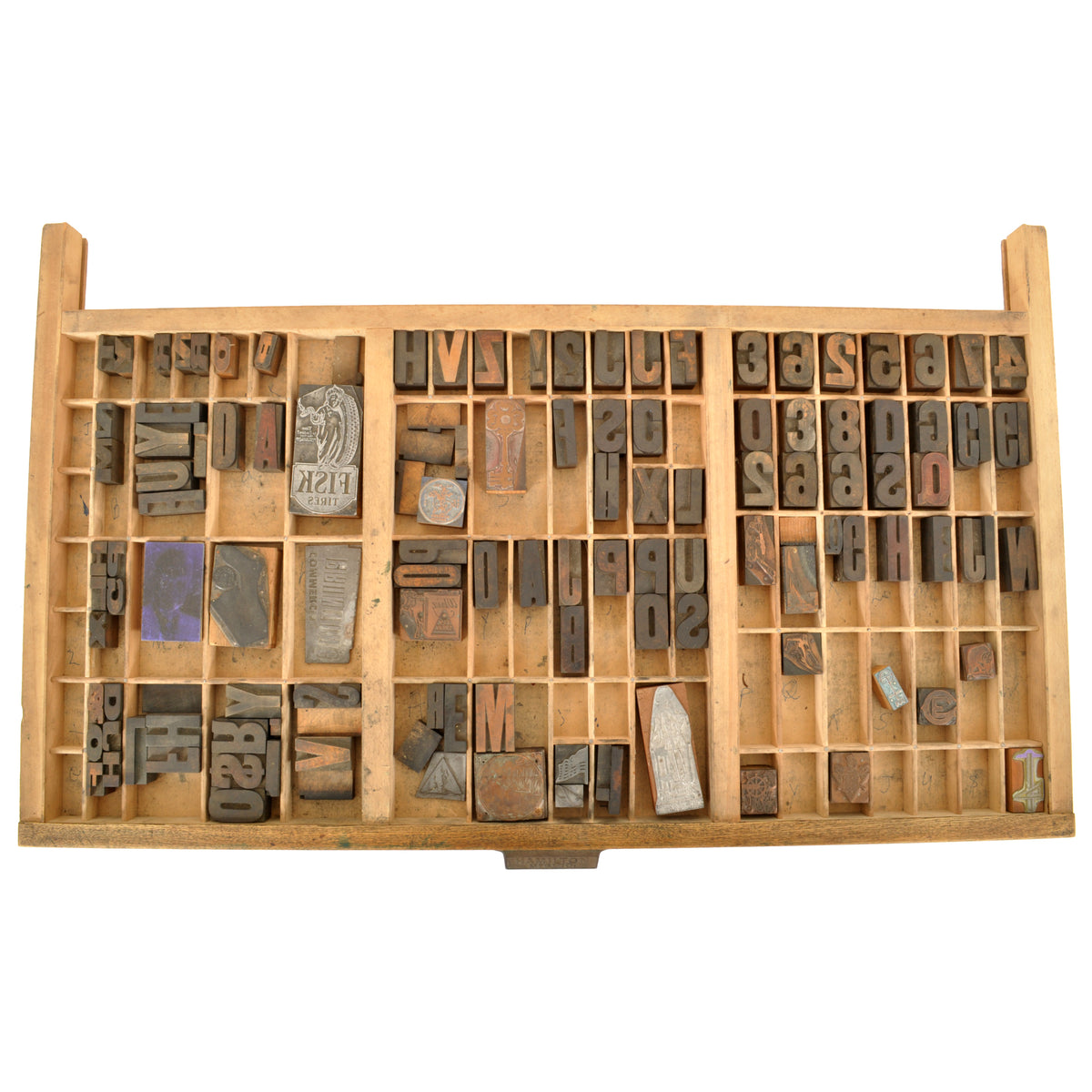 Antique American Oak Hamilton Moveable Type Print Cabinet Flat File, Circa 1910