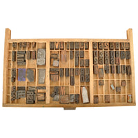 Antique American Oak Hamilton Moveable Type Print Cabinet Flat File, Circa 1910