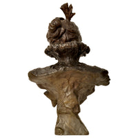 Antique French Art Nouveau Bronze Female Bust Sculpture "1897" Emanuel Villanis