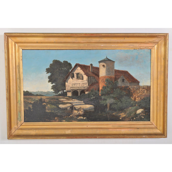 Antique French Oil on Panel of Montpelier, Circa 1890