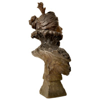 Antique French Art Nouveau Bronze Female Bust Sculpture "1897" Emanuel Villanis