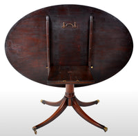 Antique Georgian Inlaid Mahogany Tilt Top Pedestal Breakfast / Dining Table, circa 1790