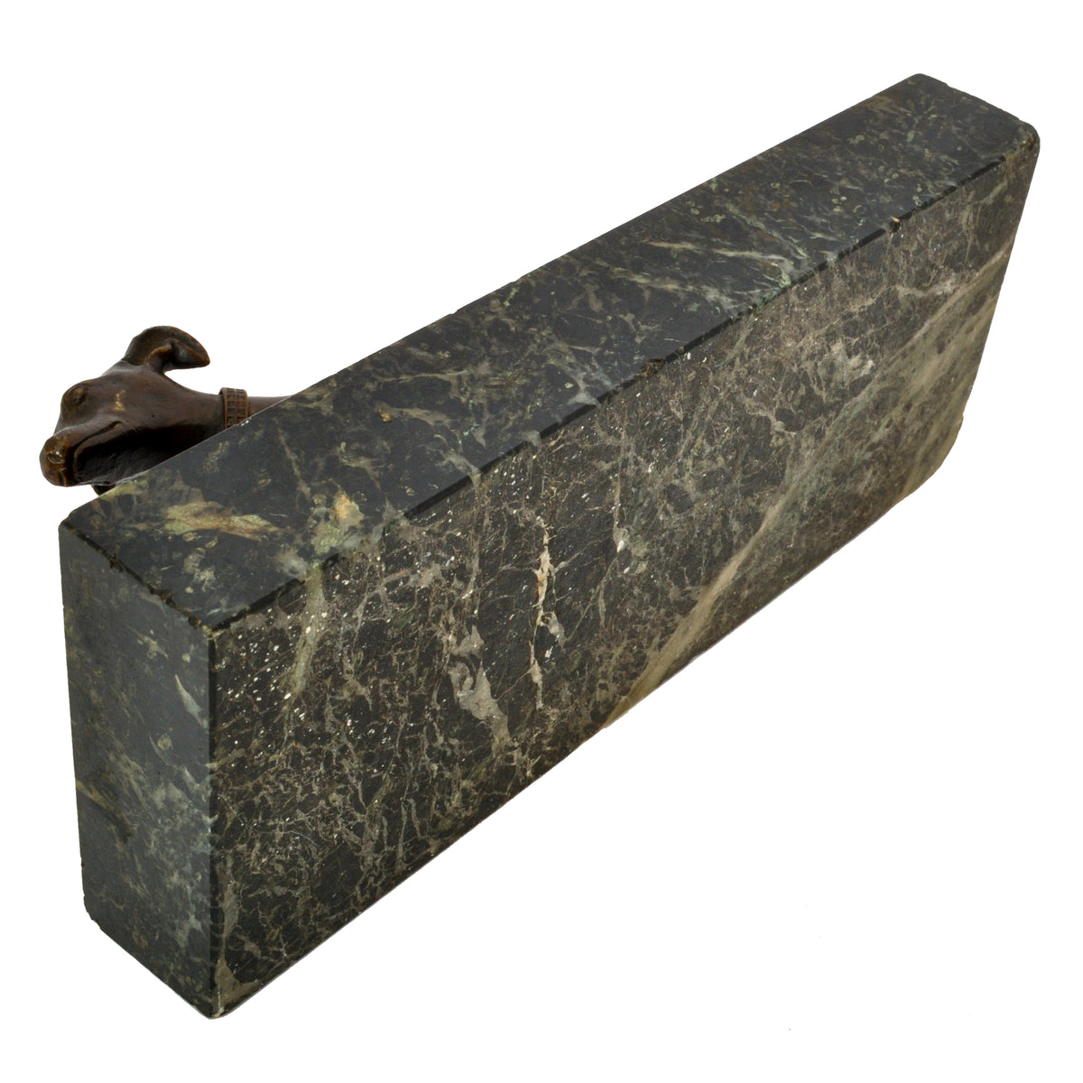 Antique French Animalier Bronze Marble Greyhound Sculpture Desk Paperweight Circa 1900