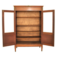 Antique French Louis XVI Marquetry Walnut Ormolu Bibliotheque / Bookcase, circa 1880
