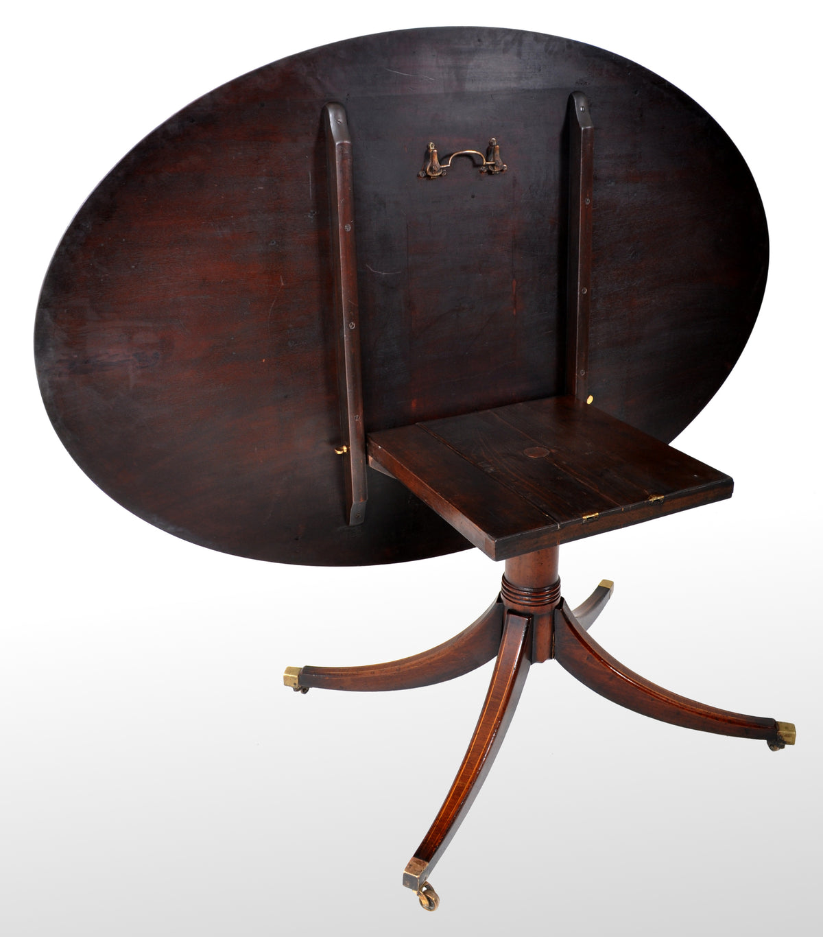 Antique Georgian Inlaid Mahogany Tilt Top Pedestal Breakfast / Dining Table, circa 1790