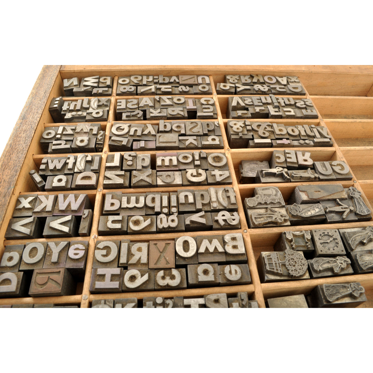 Antique American Oak Hamilton Moveable Type Print Cabinet Flat File, Circa 1910