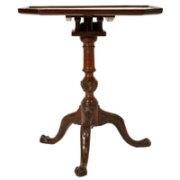 Antique Georgian Chippendale Mahogany Tilt-Top Pedestal Tripod Wine Table, circa 1790