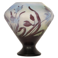 Antique French Art Nouveau Fire Polished Cameo Glass Emile Gallé Coupe Vase, Circa 1900