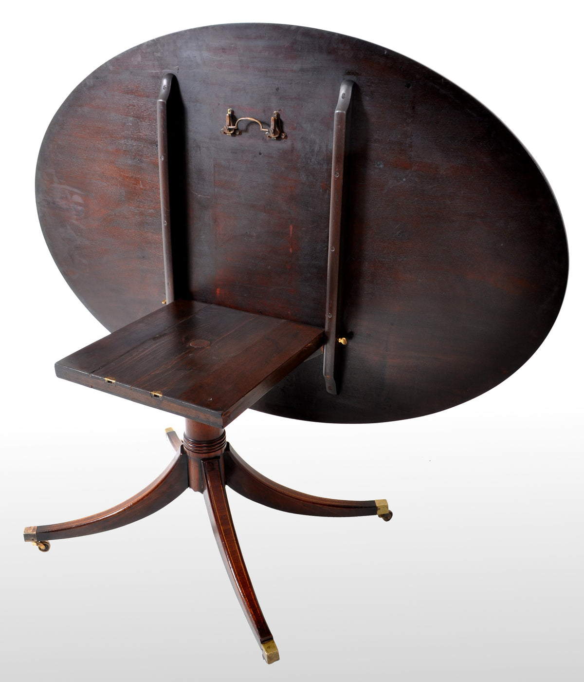 Antique Georgian Inlaid Mahogany Tilt Top Pedestal Breakfast / Dining Table, circa 1790