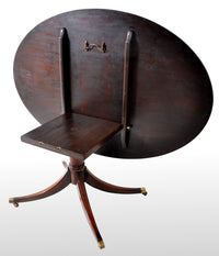 Antique Georgian Inlaid Mahogany Tilt Top Pedestal Breakfast / Dining Table, circa 1790