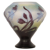 Antique French Art Nouveau Fire Polished Cameo Glass Emile Gallé Coupe Vase, Circa 1900