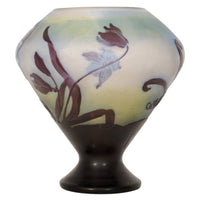 Antique French Art Nouveau Fire Polished Cameo Glass Emile Gallé Coupe Vase, Circa 1900