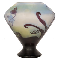 Antique French Art Nouveau Fire Polished Cameo Glass Emile Gallé Coupe Vase, Circa 1900