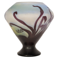 Antique French Art Nouveau Fire Polished Cameo Glass Emile Gallé Coupe Vase, Circa 1900