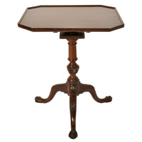 Antique Georgian Chippendale Mahogany Tilt-Top Pedestal Tripod Wine Table, circa 1790