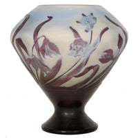 Antique French Art Nouveau Fire Polished Cameo Glass Emile Gallé Coupe Vase, Circa 1900