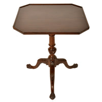 Antique Georgian Chippendale Mahogany Tilt-Top Pedestal Tripod Wine Table, circa 1790