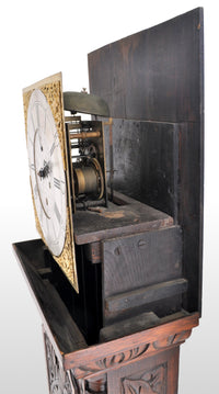 Antique Welsh Carved Oak 8-Day Longcase/Grandfather Clock by Thomas Evans, circa 1770
