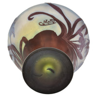 Antique French Art Nouveau Fire Polished Cameo Glass Emile Gallé Coupe Vase, Circa 1900