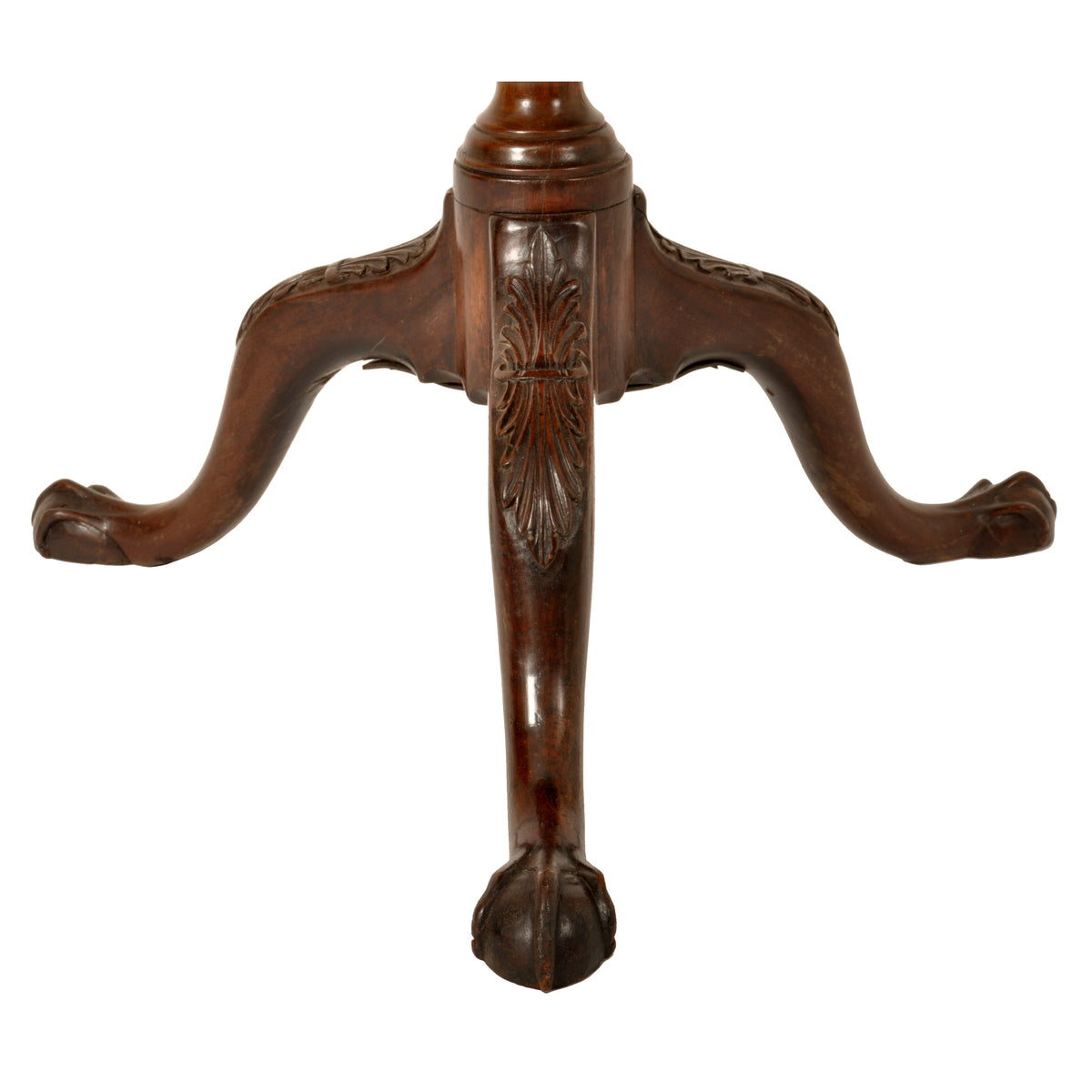 Antique Georgian Chippendale Mahogany Tilt-Top Pedestal Tripod Wine Table, circa 1790