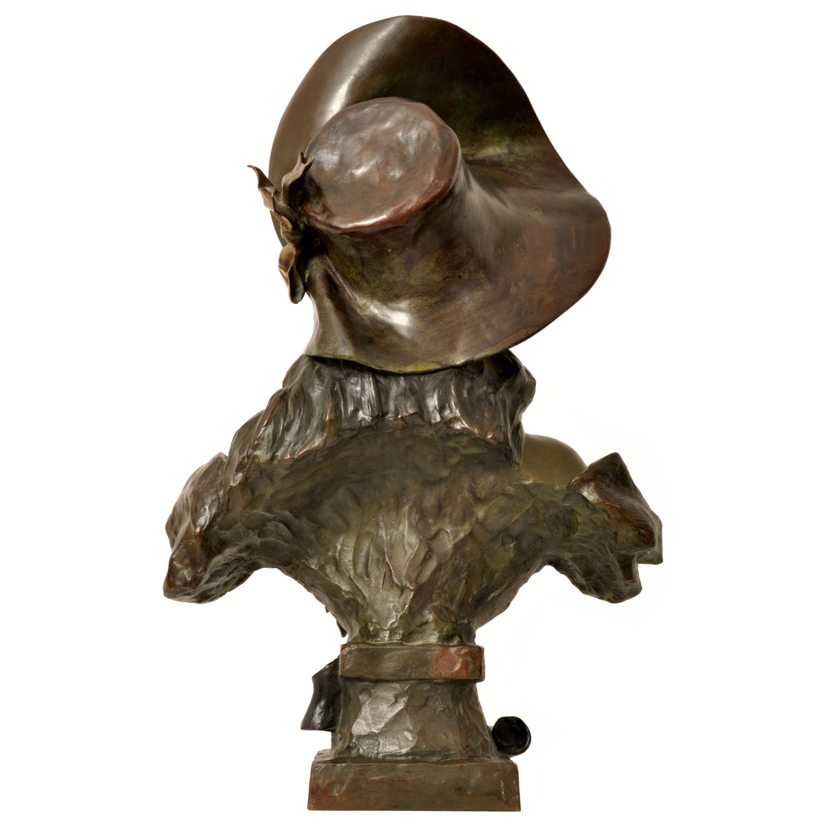 Antique French Art Nouveau Bronze Female Bust "Frinétte" Emanuel Villanis Circa 1895