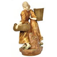 Monumental Antique Austrian Imperial Amphora Pottery Art Nouveau Figural Group, circa 1910