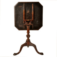 Antique Georgian Chippendale Mahogany Tilt-Top Pedestal Tripod Wine Table, circa 1790