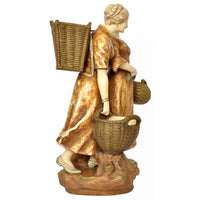 Monumental Antique Austrian Imperial Amphora Pottery Art Nouveau Figural Group, circa 1910