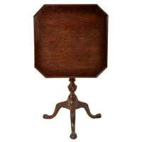 Antique Georgian Chippendale Mahogany Tilt-Top Pedestal Tripod Wine Table, circa 1790