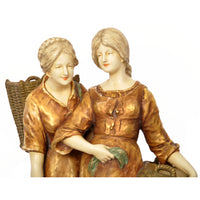 Monumental Antique Austrian Imperial Amphora Pottery Art Nouveau Figural Group, circa 1910