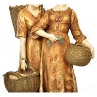 Monumental Antique Austrian Imperial Amphora Pottery Art Nouveau Figural Group, circa 1910
