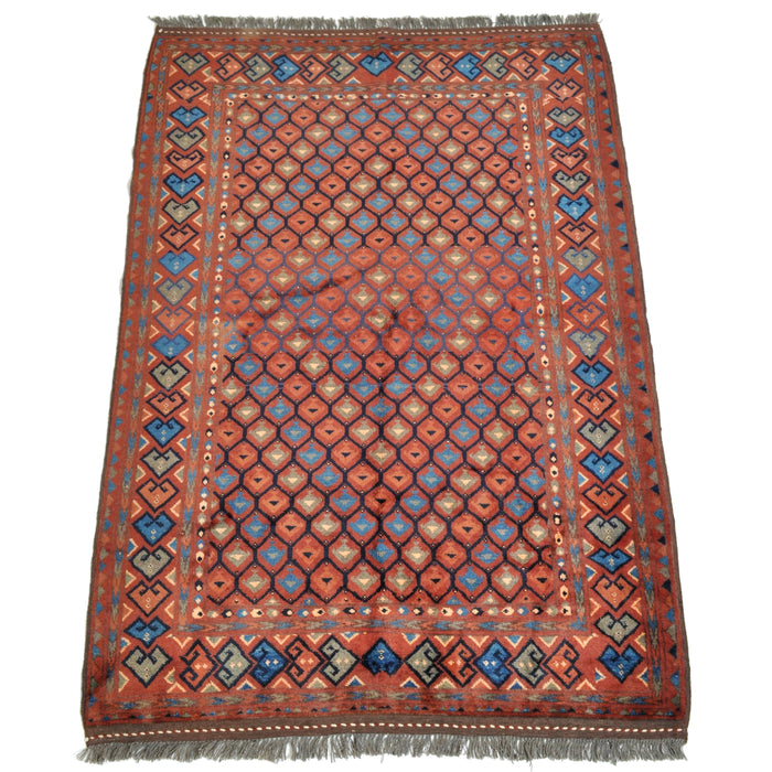 Afghan Turkoman Rug with Caucasian Design