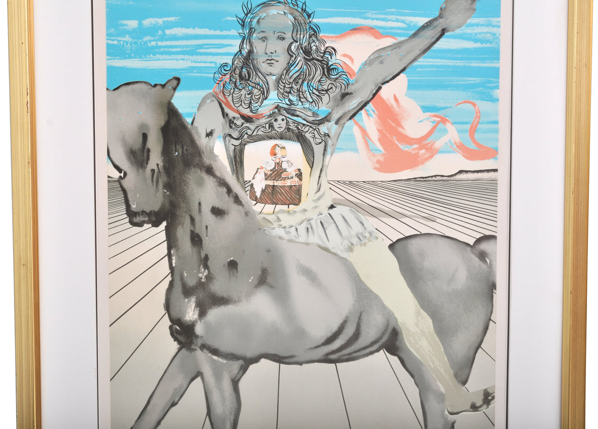 Original Limited Edition Print by Salvador Dali, "Chevalier Surrealiste," Circa 1980