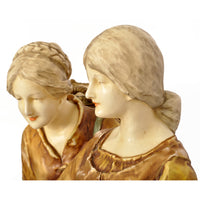 Monumental Antique Austrian Imperial Amphora Pottery Art Nouveau Figural Group, circa 1910
