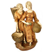 Monumental Antique Austrian Imperial Amphora Pottery Art Nouveau Figural Group, circa 1910