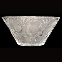 Antique French Lalique Crystal Glass Center Bowl "Chardons" Thistle Pattern, circa 1930