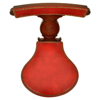 Antique Georgian Mahogany Red Leather Library / Reading / Cockfighting Chair, circa 1800