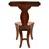 Antique Georgian Mahogany Red Leather Library / Reading / Cockfighting Chair, circa 1800