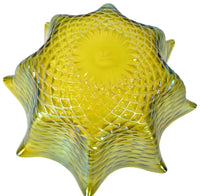 Antique Large Austrian Art Nouveau Loetz Iridescent Glass Bowl on Bronze Stand, circa 1900