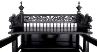 Antique American Aesthetic Movement Carved and Lacquered Griffin Collector's Cabinet / Hutch, circa 1880
