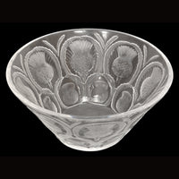 Antique French Lalique Crystal Glass Center Bowl "Chardons" Thistle Pattern, circa 1930