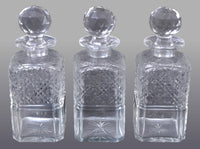 Antique English Sheraton Inlaid Mahogany Edwardian Silver-Plated Tantalus, circa 1890