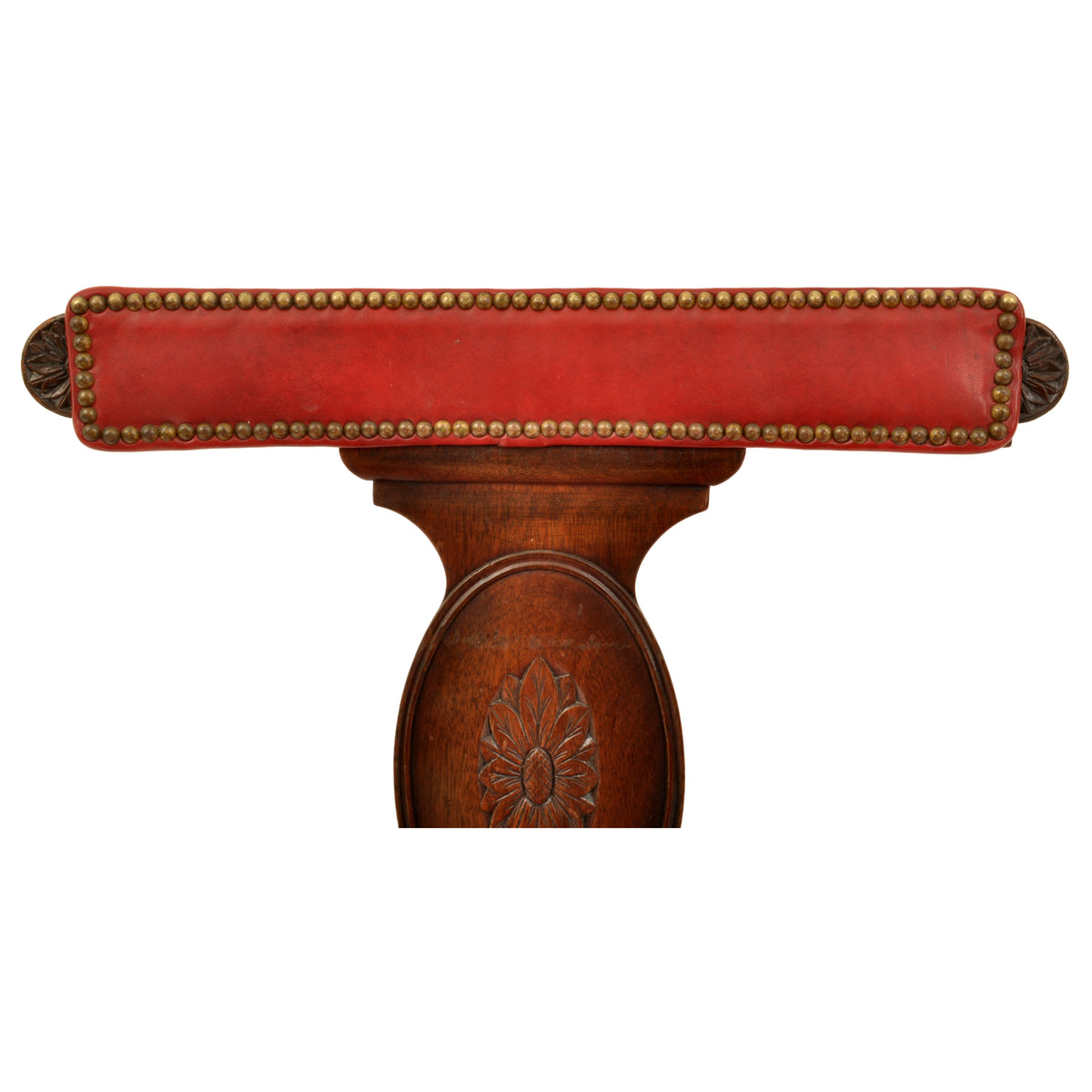 Antique Georgian Mahogany Red Leather Library / Reading / Cockfighting Chair, circa 1800