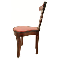 Antique Georgian Mahogany Red Leather Library / Reading / Cockfighting Chair, circa 1800