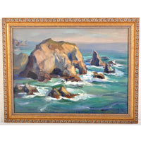 Oil Painting of Malibu by California Impressionist Daphne Huntington (1910-2012) 1930's