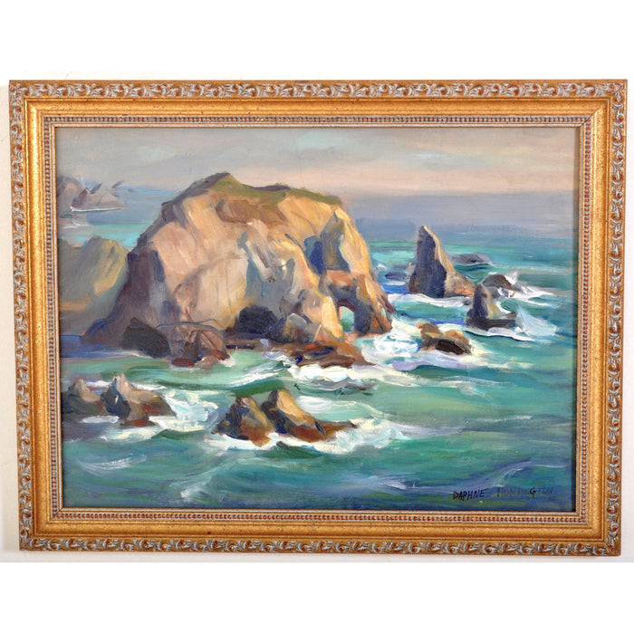 Oil Painting of Malibu by California Impressionist Daphne Huntington (1910-2012) 1930's