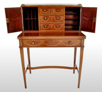 Antique Sheraton Revival Inlaid Mahogany Desk / Writing Table, circa 1895
