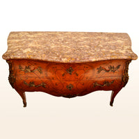 Antique 19th Century French Louis XV Inlaid Marquetry Bombe Commode / Chest, circa 1880